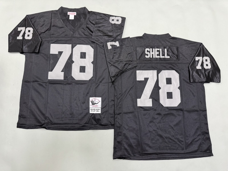 Men 2025 Nike Oakland Raiders #78 Shell black Throwback Limited NFL Jersey style 001->oakland raiders->NFL Jersey